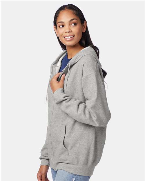 Hanes Unisex EcoSmart® Full-Zip Hooded Sweatshirt P180 - HatFlow Company
