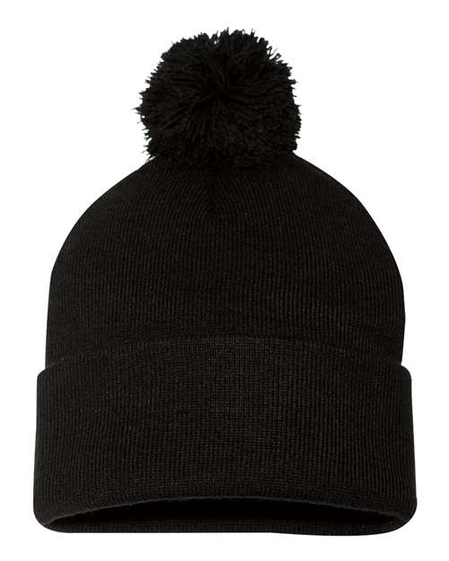 Sportsman 12" Pom-Pom Cuffed Beanie SP15 - HatFlow Company