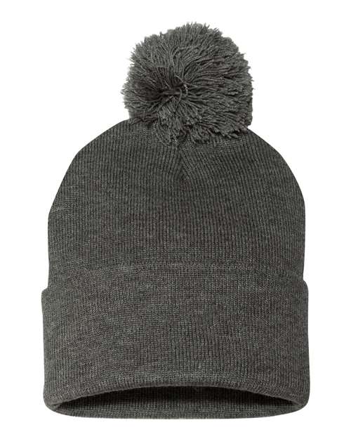 Sportsman 12" Pom-Pom Cuffed Beanie SP15 - HatFlow Company