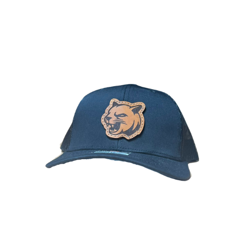 Beech Springs Middle School Leather Patch Trucker Hat Panther Logo - HatFlow Company