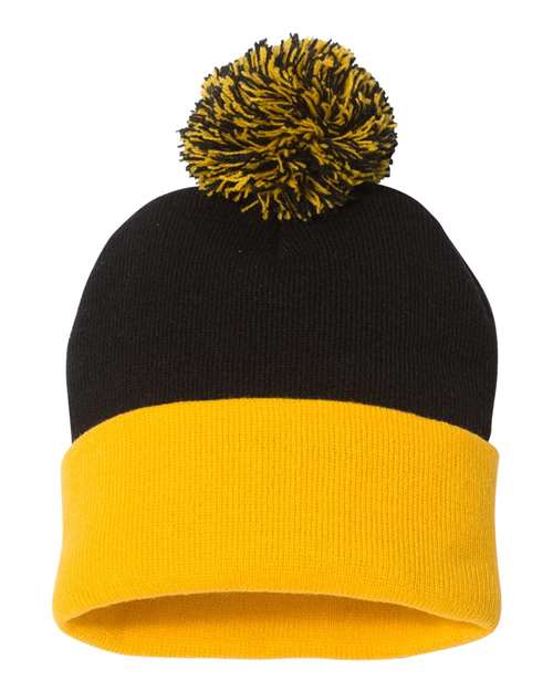 Sportsman 12" Pom-Pom Cuffed Beanie SP15 - HatFlow Company