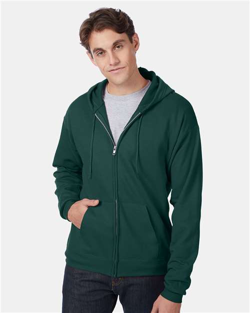 Hanes Unisex EcoSmart® Full-Zip Hooded Sweatshirt P180 - HatFlow Company