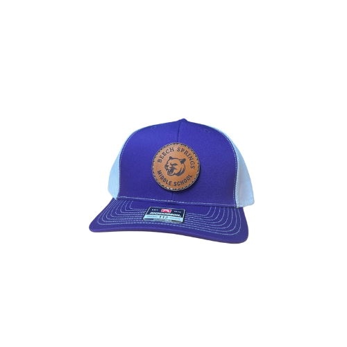 Beech Springs Middle School Leather Patch Trucker Hat - HatFlow Company