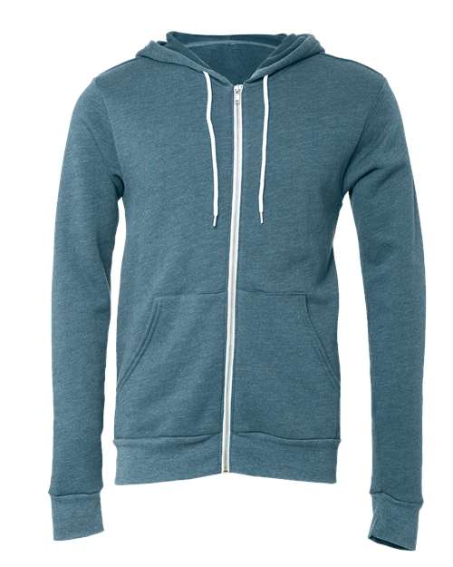 BELLA + CANVAS Unisex Sponge Fleece Full-Zip Hoodie Sweatshirt 3739 - HatFlow Company