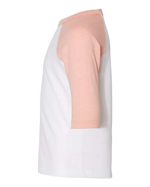 BELLA + CANVAS Toddler Three-Quarter Sleeve Baseball Tee 3200T - HatFlow Company