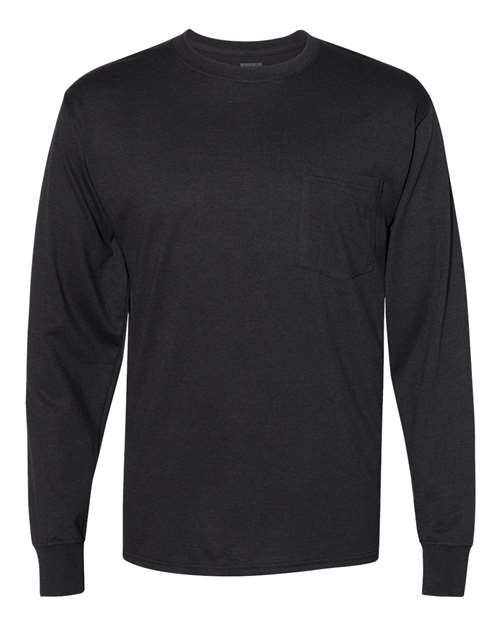 Hanes Unisex Workwear Long Sleeve Pocket T-Shirt W120 - HatFlow Company