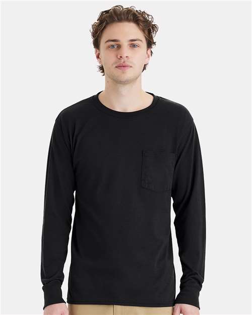 Hanes Unisex Workwear Long Sleeve Pocket T-Shirt W120 - HatFlow Company