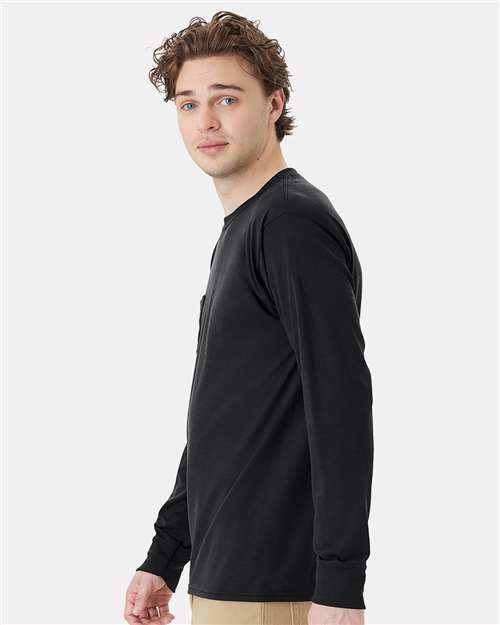 Hanes Unisex Workwear Long Sleeve Pocket T-Shirt W120 - HatFlow Company