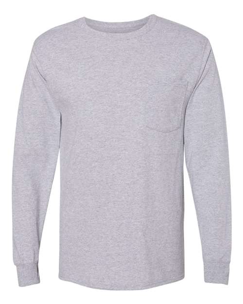 Hanes Unisex Workwear Long Sleeve Pocket T-Shirt W120 - HatFlow Company