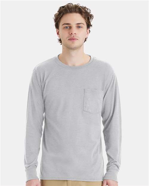 Hanes Unisex Workwear Long Sleeve Pocket T-Shirt W120 - HatFlow Company
