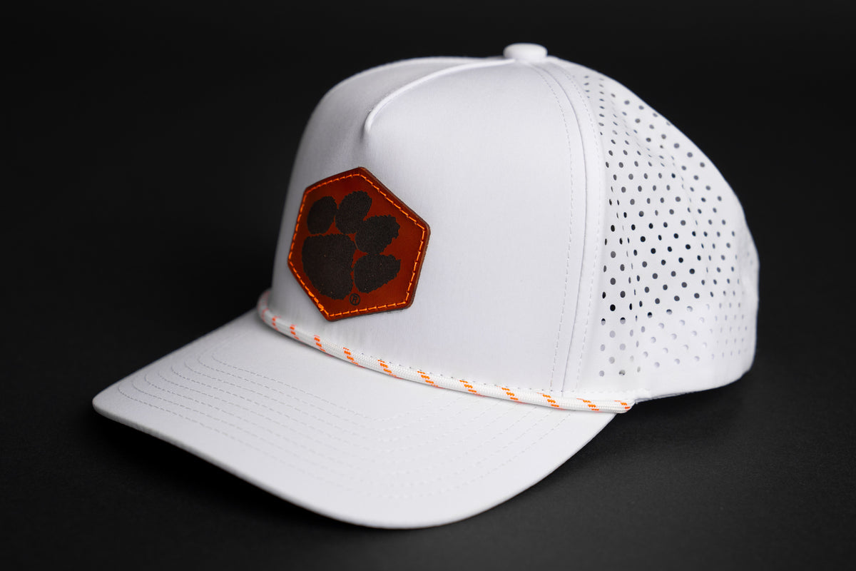 Clemson Tigers Leather Patch Performance Rope HatFlow Hat Paw