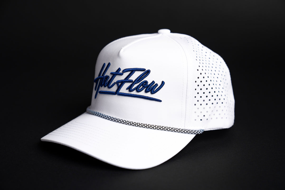 HatFlow Performance Rope Hat – White with White/Black Rope