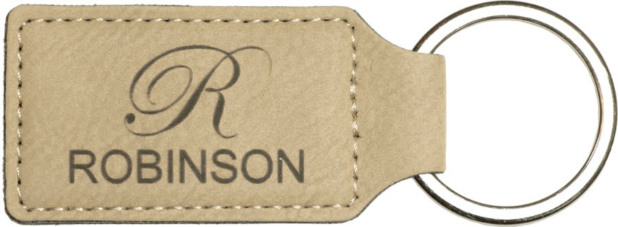 2 3/4" x 1 1/4" Laserable Leatherette Rectangle Keychain - HatFlow Company