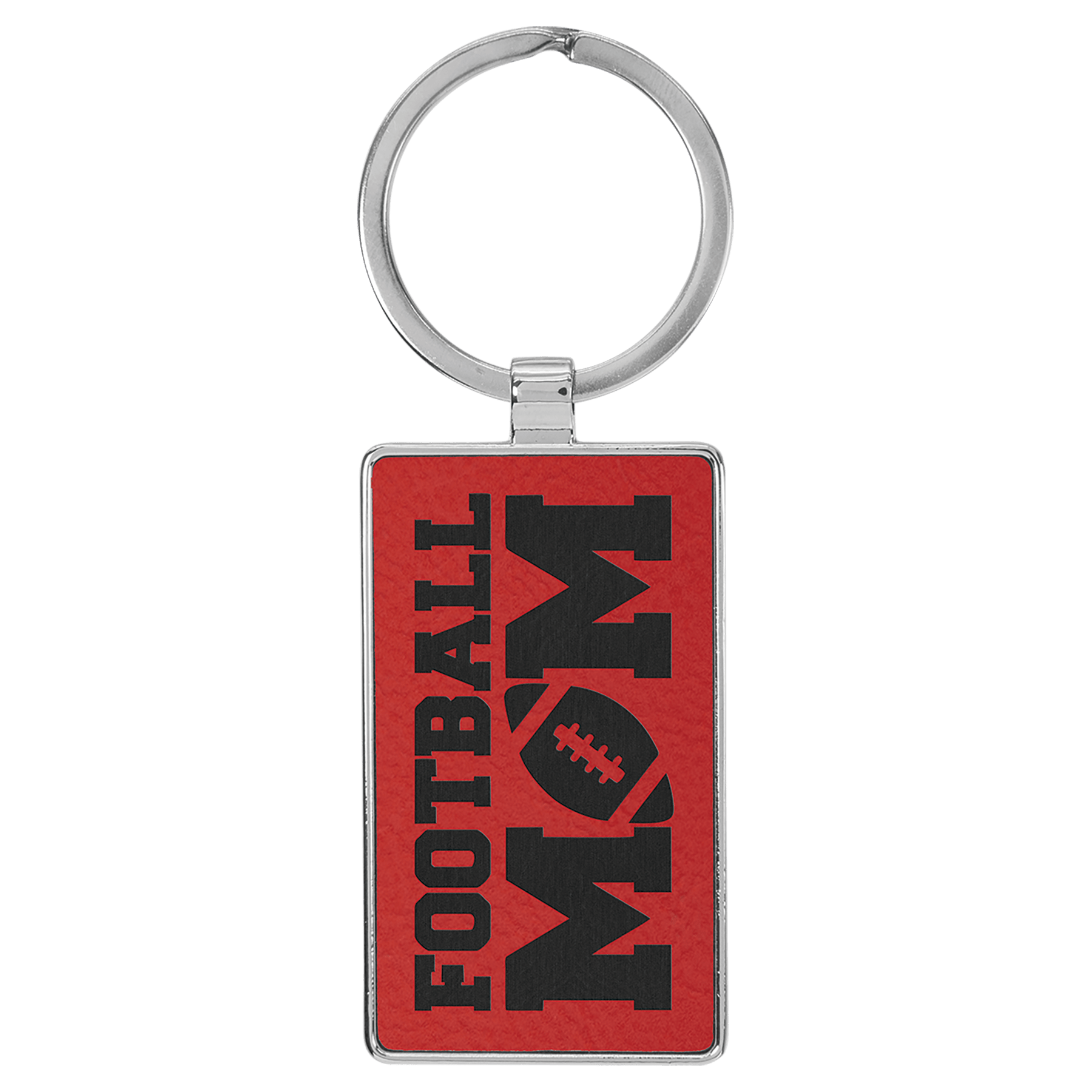 2 3/4" x 1 1/4" Laserable Leatherette/Metal Rectangle Keychain - HatFlow Company
