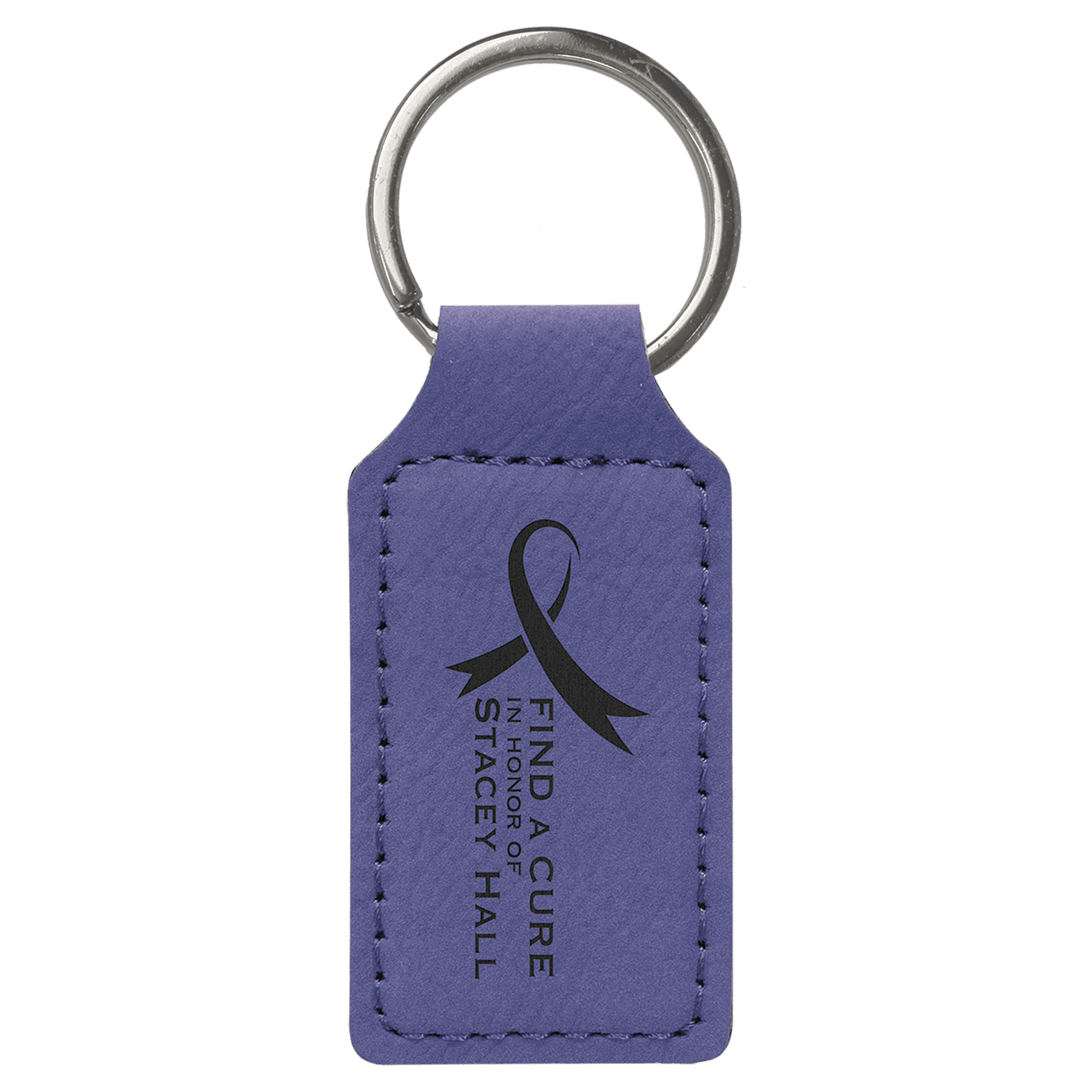 2 3/4" x 1 1/4" Laserable Leatherette Rectangle Keychain - HatFlow Company