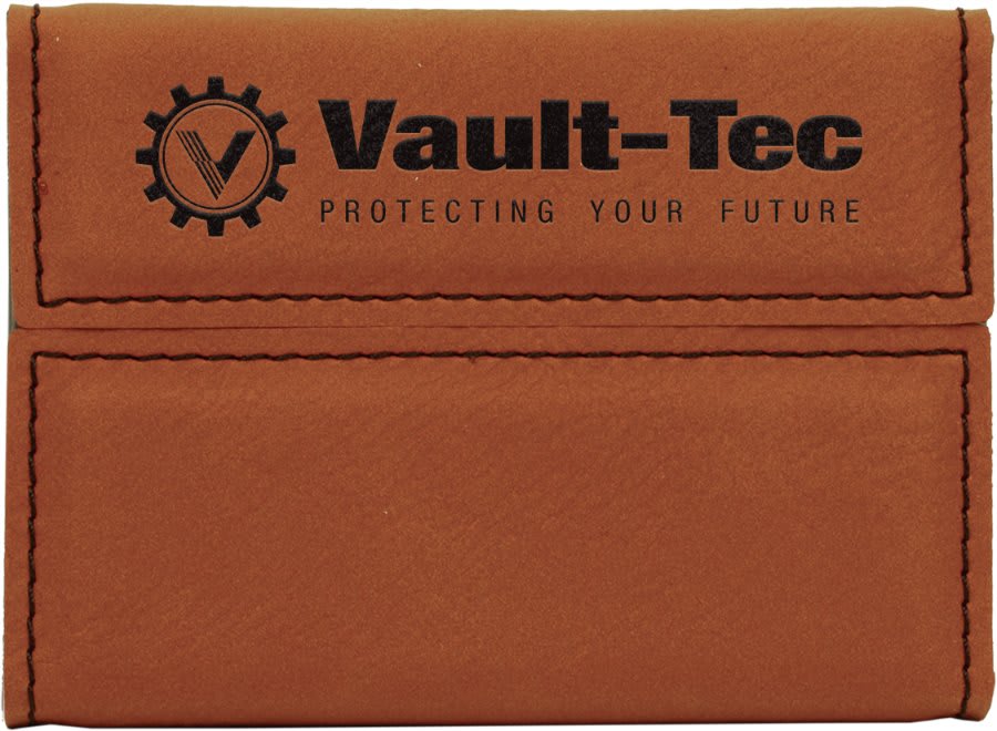 3 3/4" x 2 3/4" Laserable Leatherette Hard Business Card Holder - HatFlow Company