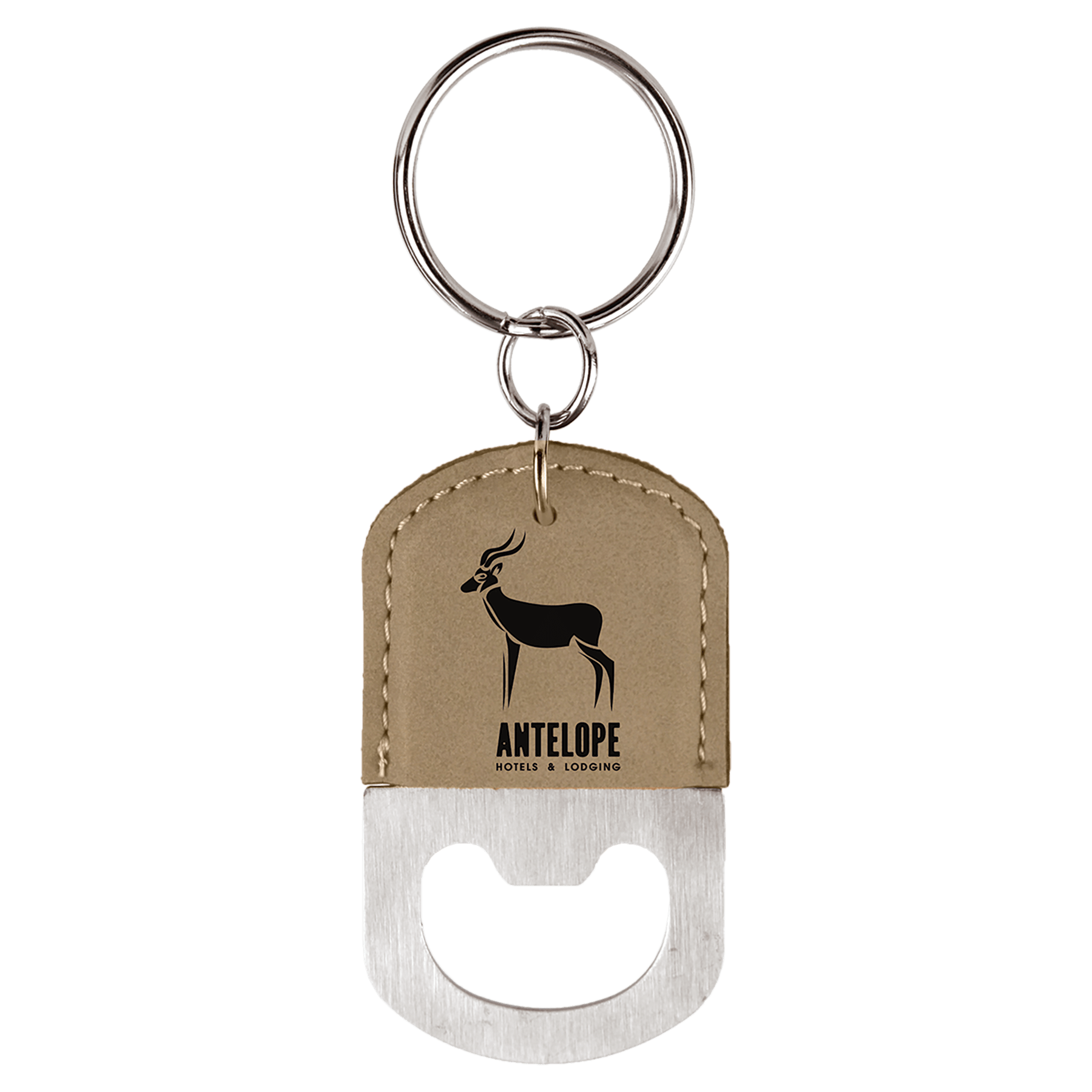 Oval Laserable Leatherette Bottle Opener Keychain - HatFlow Company