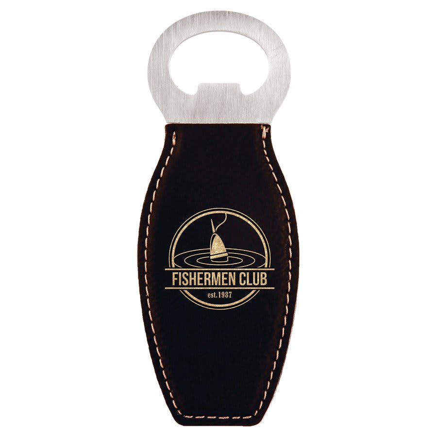 Laserable Leatherette Bottle Opener with Magnet - HatFlow Company