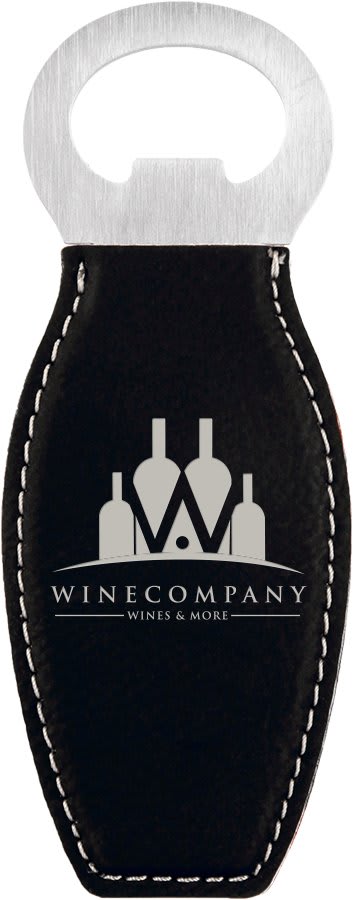 Laserable Leatherette Bottle Opener with Magnet - HatFlow Company