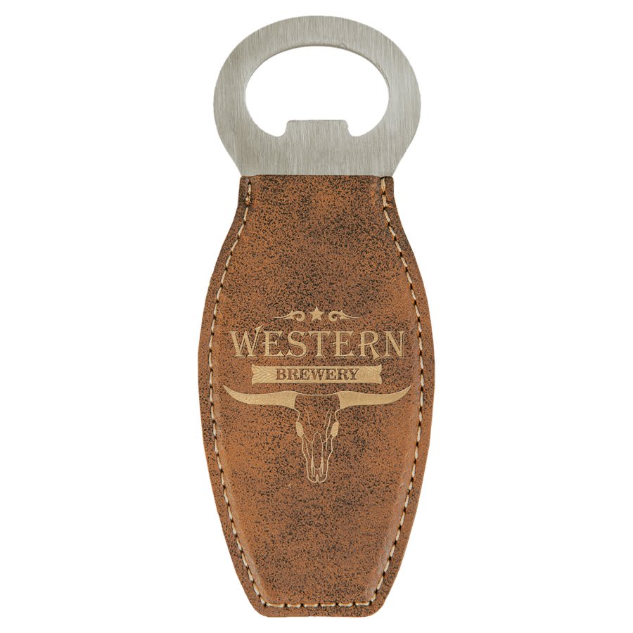 Laserable Leatherette Bottle Opener with Magnet - HatFlow Company