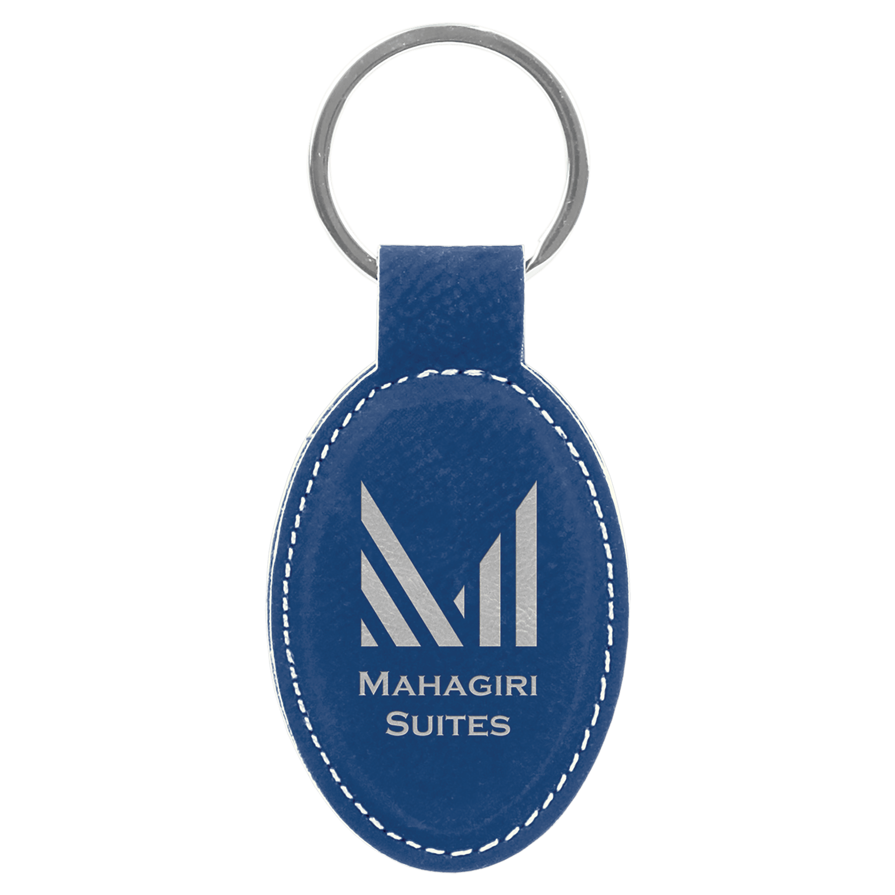 3" x 1 3/4" Laserable Leatherette Oval Keychain - HatFlow Company