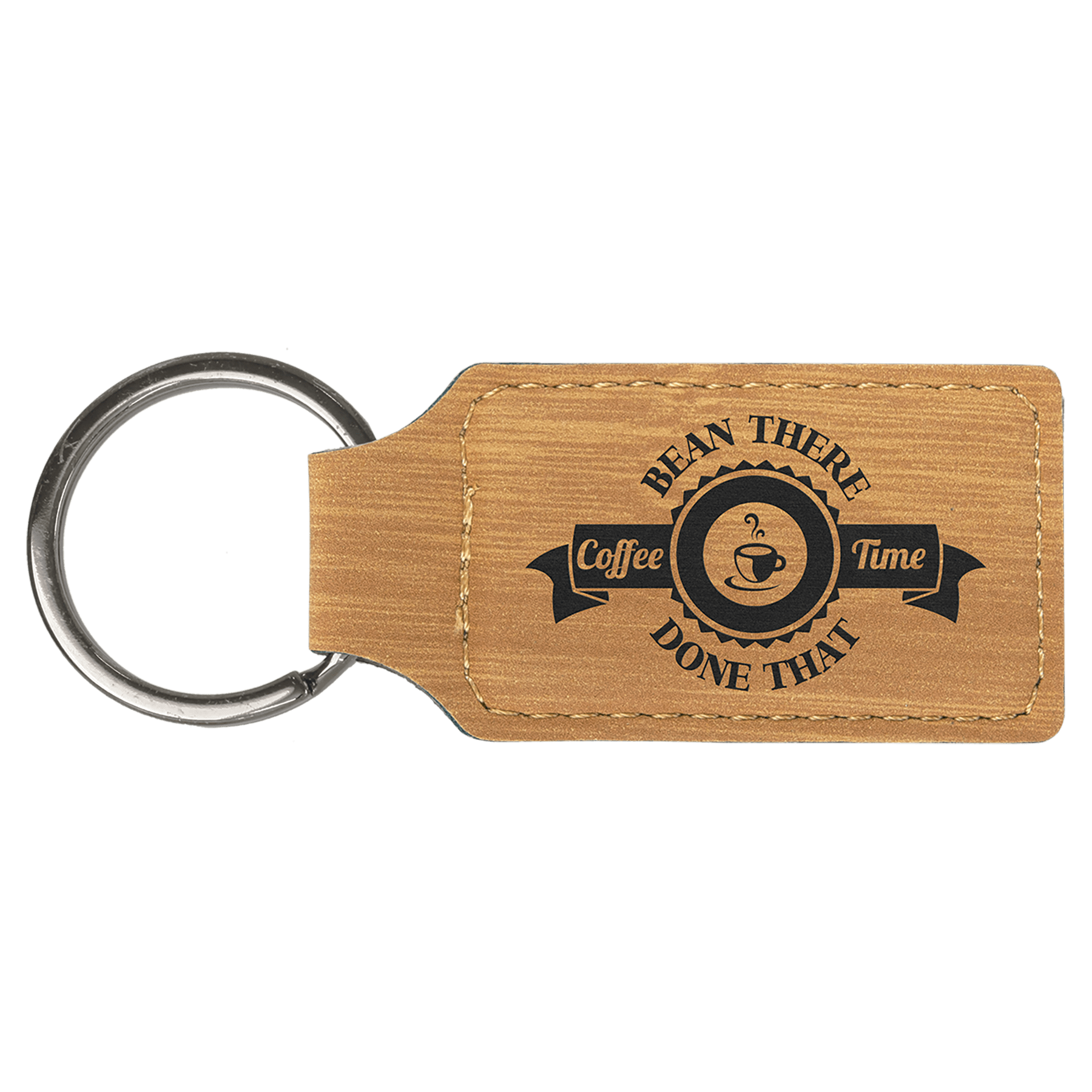 2 3/4" x 1 1/4" Laserable Leatherette Rectangle Keychain - HatFlow Company