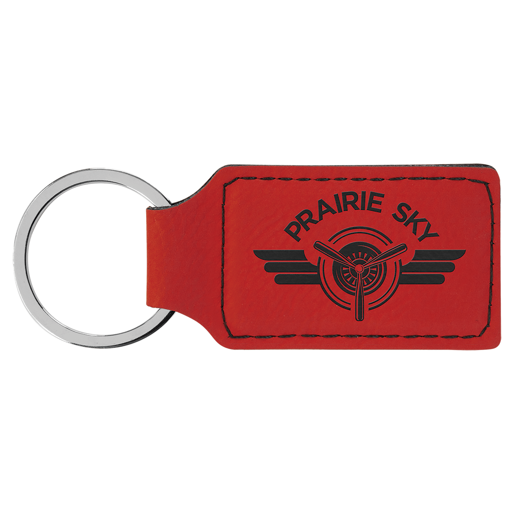 2 3/4" x 1 1/4" Laserable Leatherette Rectangle Keychain - HatFlow Company