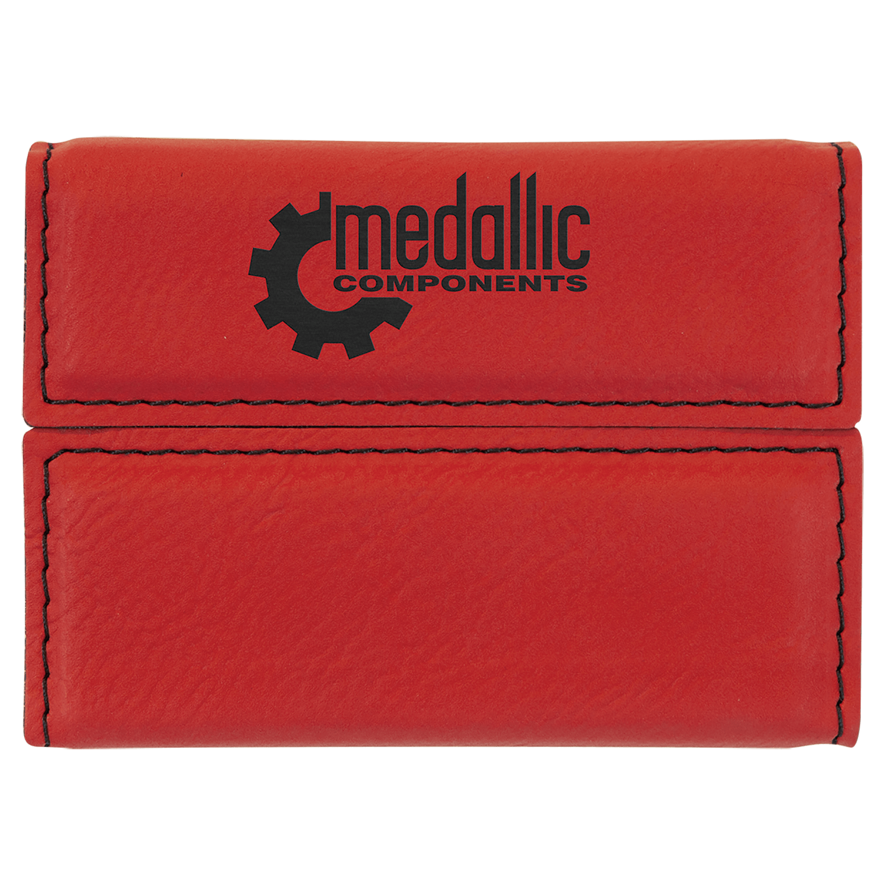3 3/4" x 2 3/4" Laserable Leatherette Hard Business Card Holder - HatFlow Company