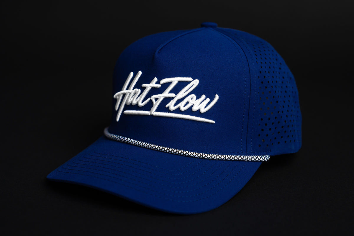 HatFlow Performance Rope Hat – Navy with White/Black Rope