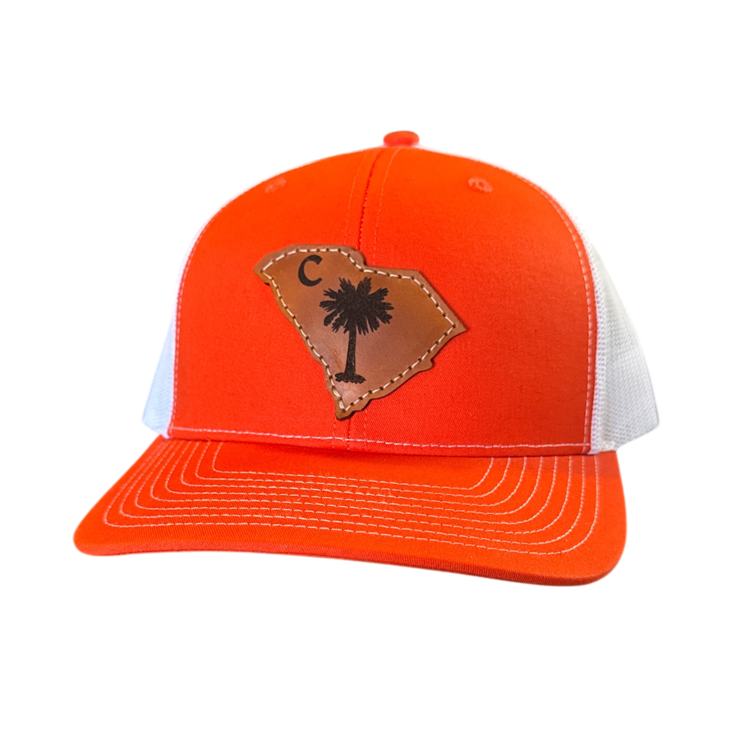 Clemson Tigers Palmetto Tree Baseball C Leather Patch Trucker Hat