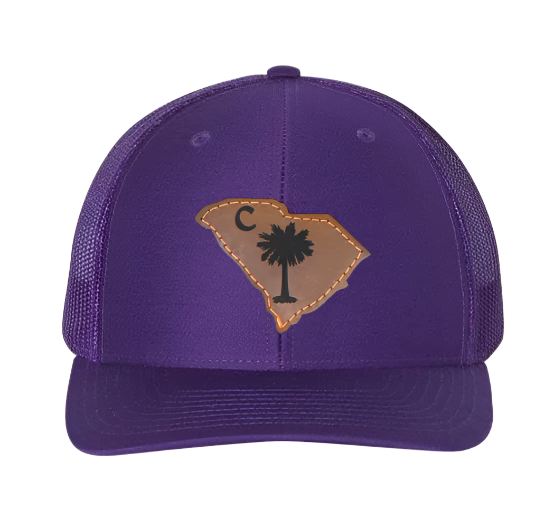 Clemson Tigers Palmetto Tree Baseball C Leather Patch Trucker Hat