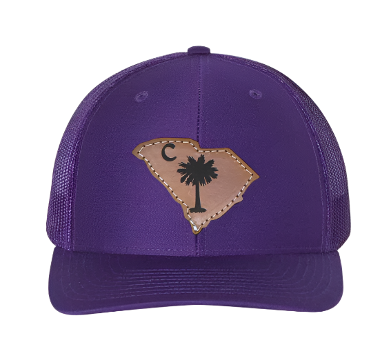 Clemson Tigers Palmetto Tree Baseball C Leather Patch Trucker Hat